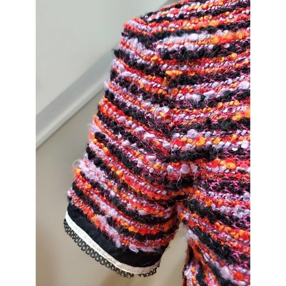 ASOS Womens Multicolor Striped Acrylic Short Sleeve Round Neck Top Blouse 10 - Picture 11 of 12